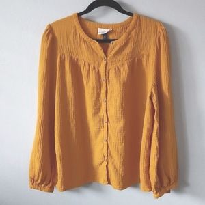 Universal Thread Mustard Button-Up Blouse